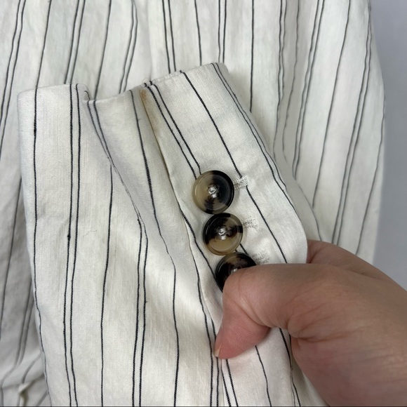 Zara Stripes White Black Women’s Criss Cross Long Sleeve Crop Top Size Small - Picture 6 of 7